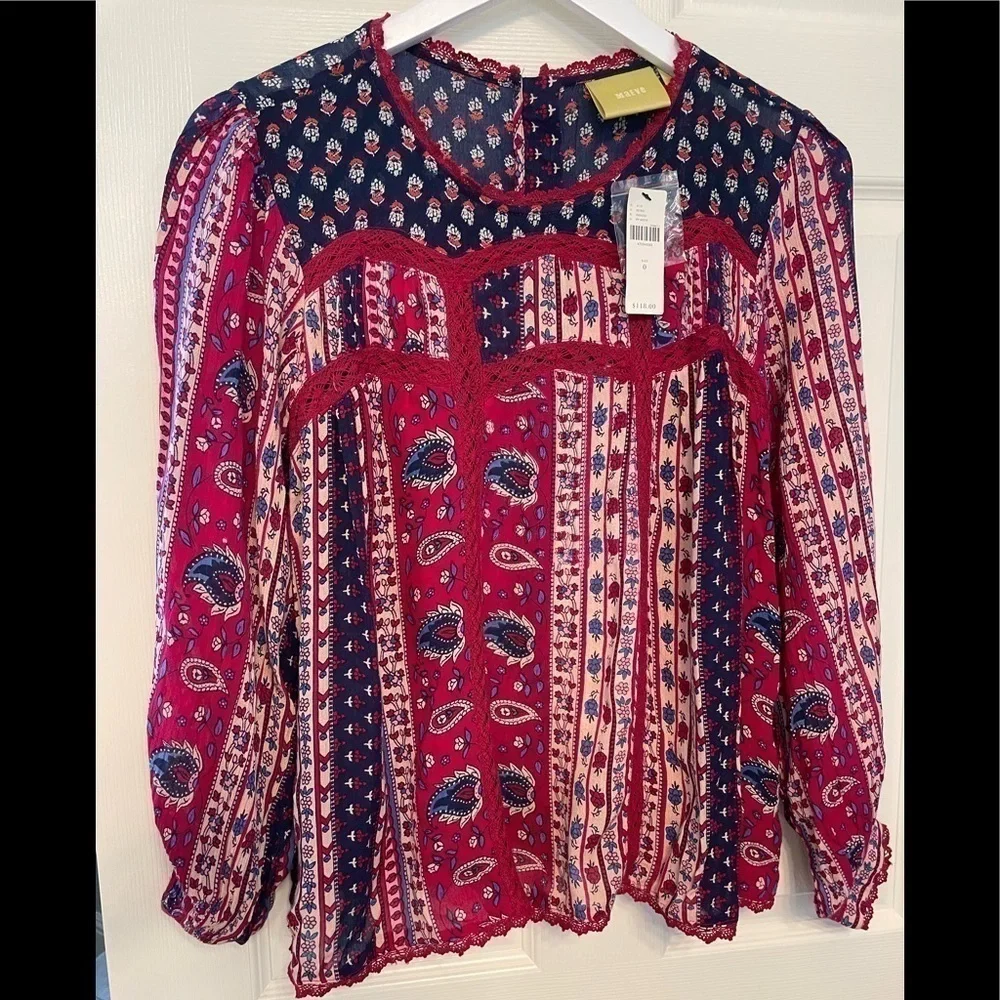 New - Anthropologie motif top. 🪴Price is firm🪴 - Picture 1 of 5